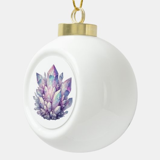 Pastel Quartz-Cluster Keramik Kugel-Ornament (Rechts)