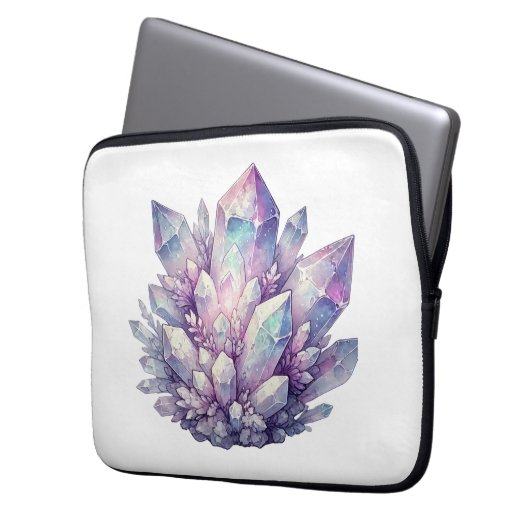 Pastel Quartz-Cluster Laptopschutzhülle (Vorderseite Links)