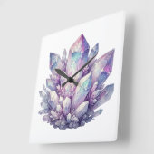 Pastel Quartz-Cluster Quadratische Wanduhr (Winkel)