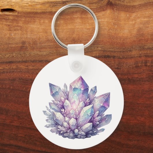Pastel Quartz-Cluster Schlüsselanhänger (Vorderseite)