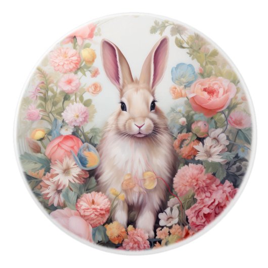 Pastel Rabbit Keramikknauf (Vorderseite)