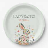 Pastel Rabbit OsterParty Pappteller (Vorderseite)