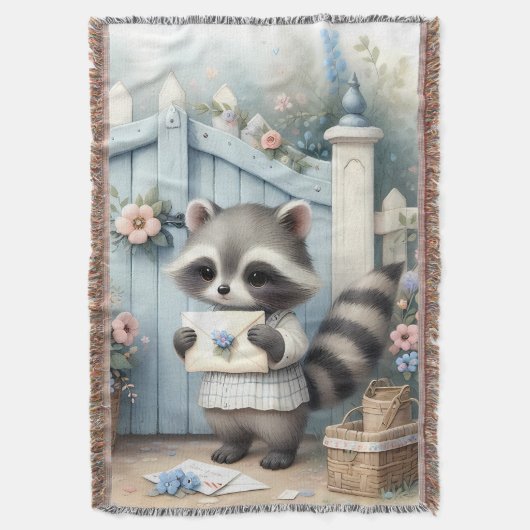 Pastel Raccoon Letter Garden Decke (Vorderseite Vertikal)