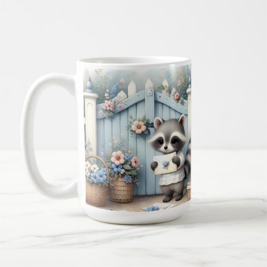Pastel Raccoon Letter Garden Kaffeetasse (Links)