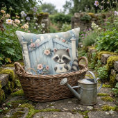 Pastel Raccoon Letter Garden Kissen