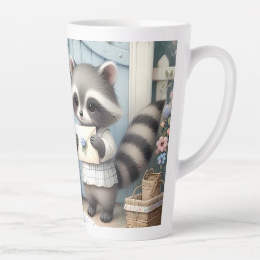 Pastel Raccoon Letter Garden Milchtasse (Rechts)