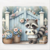 Pastel Raccoon Letter Garden Mousepad (Vorne)