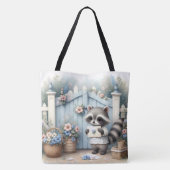 Pastel Raccoon Letter Garden Tasche (Rückseite)