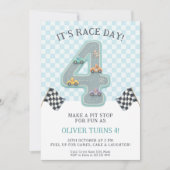 Pastel Race Day Birthday Car Einladung (Vorderseite)