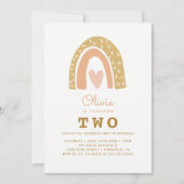 Pastel Rainbow 2. Geburtstag Einladungskarten (Vorderseite)