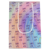 Pastel Rainbow 65. Geburtstag Mittlere Geschenktas Geschenktüte (Rückseite)