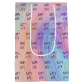 Pastel Rainbow 85. Geburtstag Mittlere Geschenktas Mittlere Geschenktüte (Rückseite)