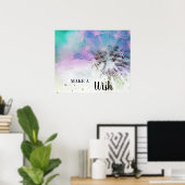 *~* Pastel Rainbow Abstrakt DANDELION Wünschen Poster (Heimbüro)