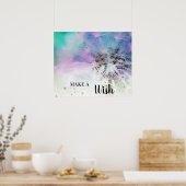*~* Pastel Rainbow Abstrakt DANDELION Wünschen Poster (Küche)