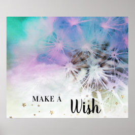 *~* Pastel Rainbow Abstrakt DANDELION Wünschen Poster