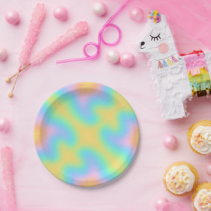 Pastel Rainbow Abstrakt Geburtstagsparty Pappteller