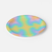 Pastel Rainbow Abstrakt Geburtstagsparty Pappteller (Schrägansicht)