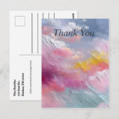 Pastel Rainbow Abstrakt Paint Danke Karte (Vorne/Hinten)