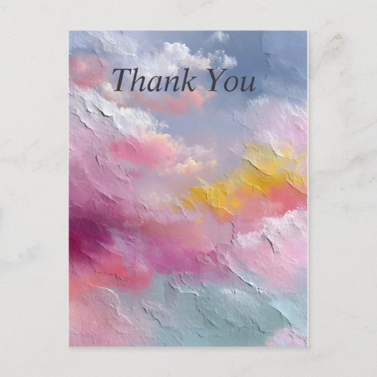 Pastel Rainbow Abstrakt Paint Danke Karte (Vorderseite)