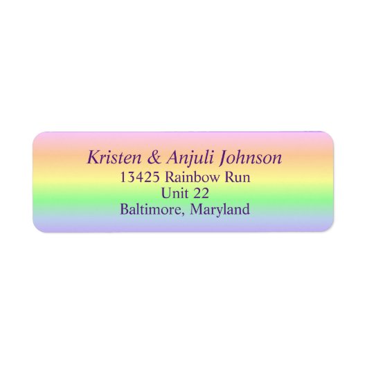 Pastel Rainbow Address Labels (Vorne)