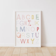 Pastel Rainbow Alphabet ABC Kinderzimmer Deco