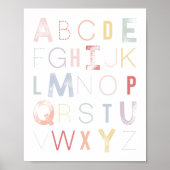 Pastel Rainbow Alphabet ABC Kinderzimmer Deco Poster (Vorne)