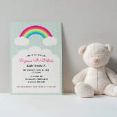 Pastel Rainbow and Clouds Babydusche Einladung