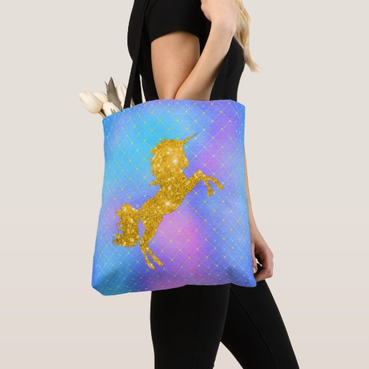 Pastel Rainbow and Gold Unicorn Tasche (Von Nahem)