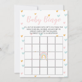 Pastel Rainbow and Hearts Baby Showcard Einladung
