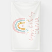 Pastel Rainbow and Hearts Birthday Banner (Vertikal)