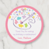 Pastel Rainbow Art Party Geburtstag Geschenkanhänger (Vorderseite)