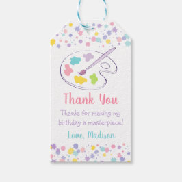 Pastel Rainbow Art Party Geburtstag Geschenkanhänger