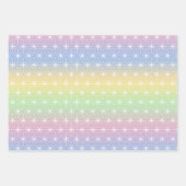 Pastel Rainbow Asanoha Geometrisches Muster Geschenkpapier Set (Vorderseite)