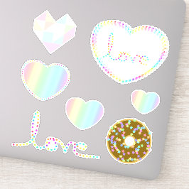 Pastel Rainbow Ästhetische Liebe Herzdesigns Aufkleber