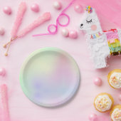 Pastel Rainbow Ästhetischer Holograph Pappteller (Party)
