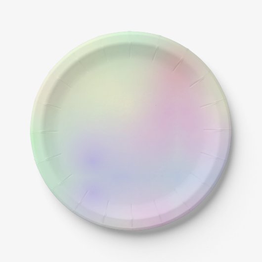 Pastel Rainbow Ästhetischer Holograph Pappteller (Vorderseite)