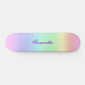 Pastel Rainbow Ästhetischer Lila Name Skateboard (Horizontal)