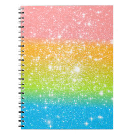 Pastel Rainbow Astral Glitzer Notizblock