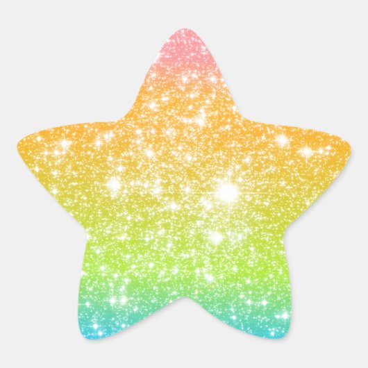 Pastel Rainbow Astral Glitzer Stern-Aufkleber (Vorderseite)