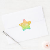Pastel Rainbow Astral Glitzer Stern-Aufkleber (Umschlag)