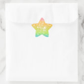 Pastel Rainbow Astral Glitzer Stern-Aufkleber (Tasche)