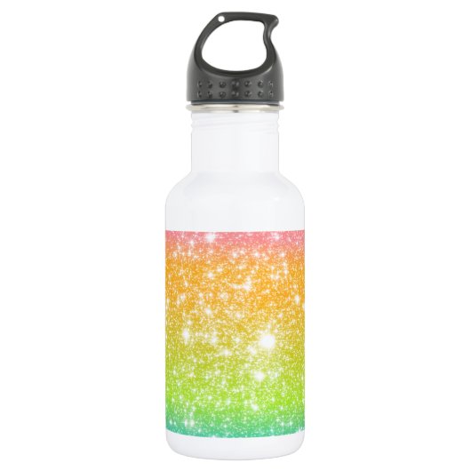 Pastel Rainbow Astral Glitzer Trinkflasche (Vorderseite)