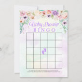 Pastel Rainbow Baby Dusche Bingo Game Card Einladung (Vorderseite)