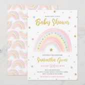 Pastel Rainbow Baby Dusche Einladung (Vorne/Hinten)