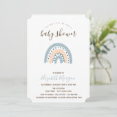 Pastel Rainbow Baby Dusche Einladung (Stehend Vorderseite)