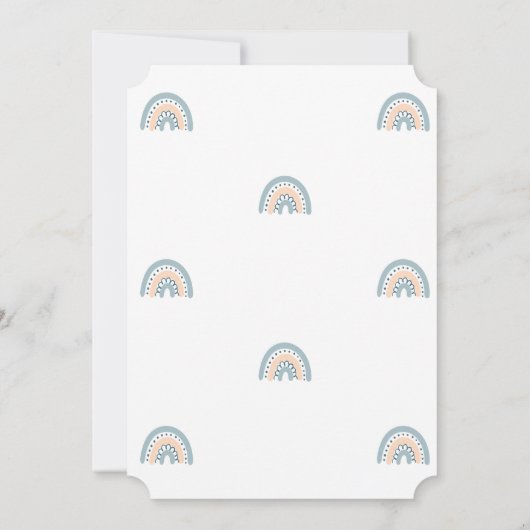 Pastel Rainbow Baby Dusche Einladung (Rückseite)