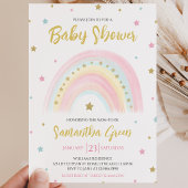 Pastel Rainbow Baby Dusche Einladung