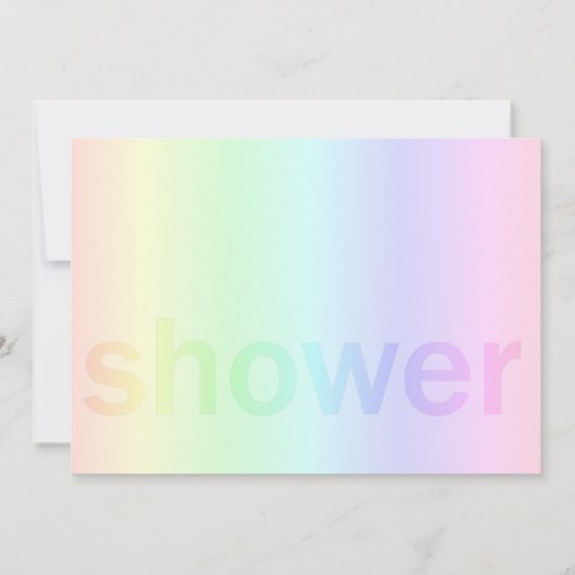 Pastel Rainbow Baby Dusche Einladung (Vorderseite)