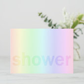 Pastel Rainbow Baby Dusche Einladung (Stehend Vorderseite)