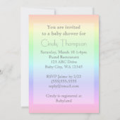 Pastel Rainbow Baby Dusche Einladung (Rückseite)